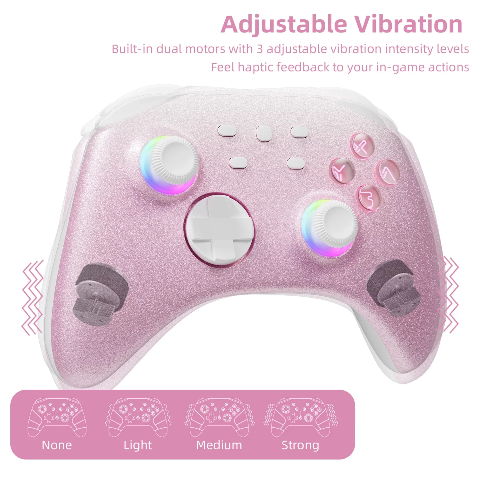 Pokémon Violet Game Disc and Upgraded Switch Pro Controller for Nintendo Switch/OLED/Lite, Wireless Switch Remote for PC/IOS/Android/Steam Pink