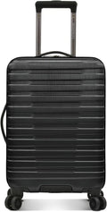 U.S. Traveler Boren Polycarbonate Hardside Rugged Travel Suitcase Luggage with 8 Spinner Wheels, Aluminum Handle, Black, Carry-on 22-Inch, USB Port