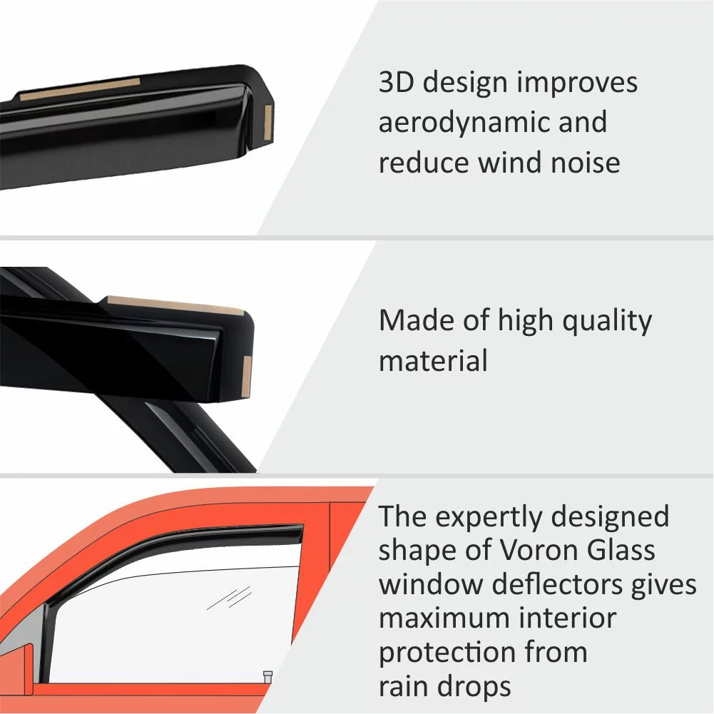 Voron Glass in-Channel Extra Strong Rain Guards for Hyundai Palisade 2021-2024, Window Deflectors, Vent Window Visors, 4 Pieces - 220240