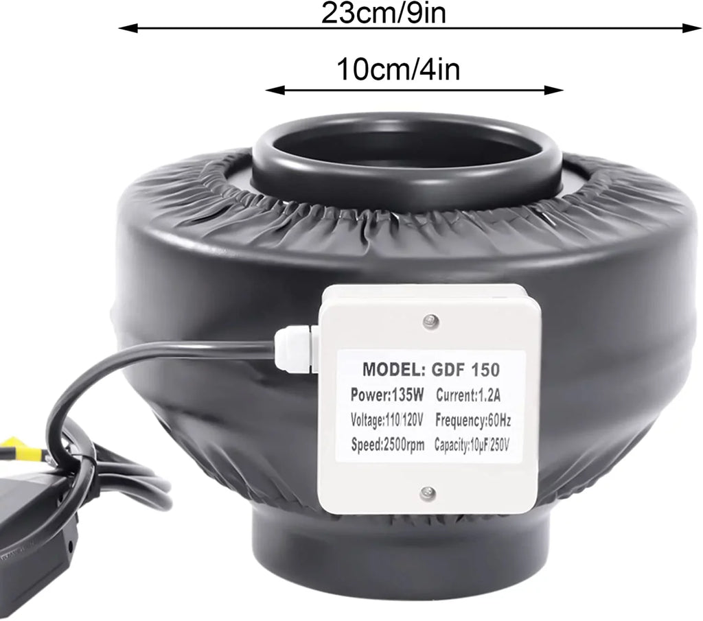FETCOI Grow Tent Fan 8 Inch Inline Fan Industrial Grade Duct Exhaust Fan Combinable with HEPA Filter & Carbon Filter Powerful Booster Fanwith Speed Controller