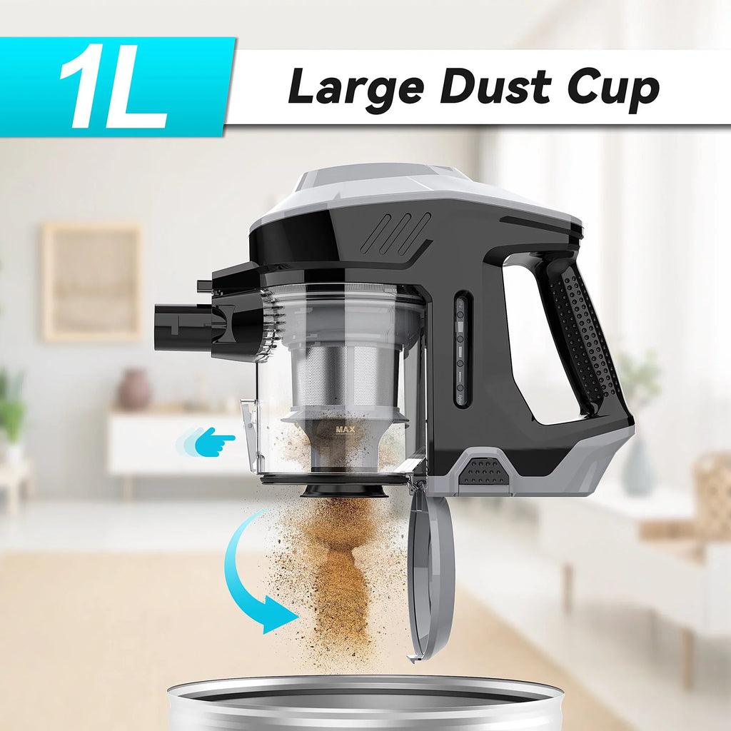 INSE Cordless Vacuum Cleaner, 15Kpa 180W Powerful Suction Stick Vacuum Cleaner, Up to 40min Runtime, 3 in 1 Handheld Vacuum Cleaner for Thin Carpet Hard Floor Pet Hair