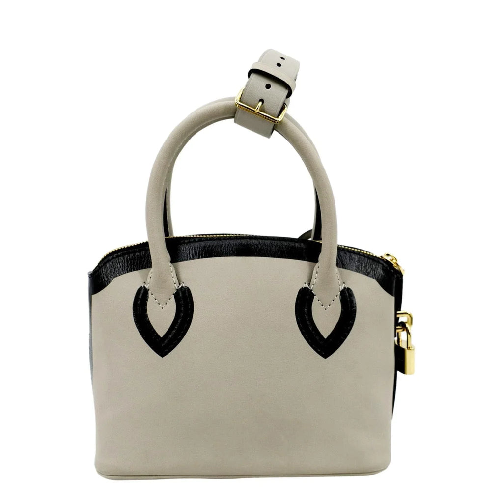 Pre-owned LOUIS VUITTON Lockit Cuir Obsession Leather Satchel Bag Grey