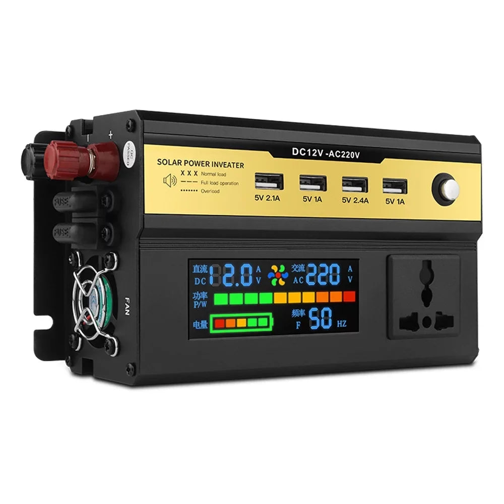Charger Yabuy 5000W Car Power Inverter LED Digital Modified Sinewave Inverter 12V to 220V Converter with AC Outlets 4 USB Charging Ports for Car Vehicle Home Laptops