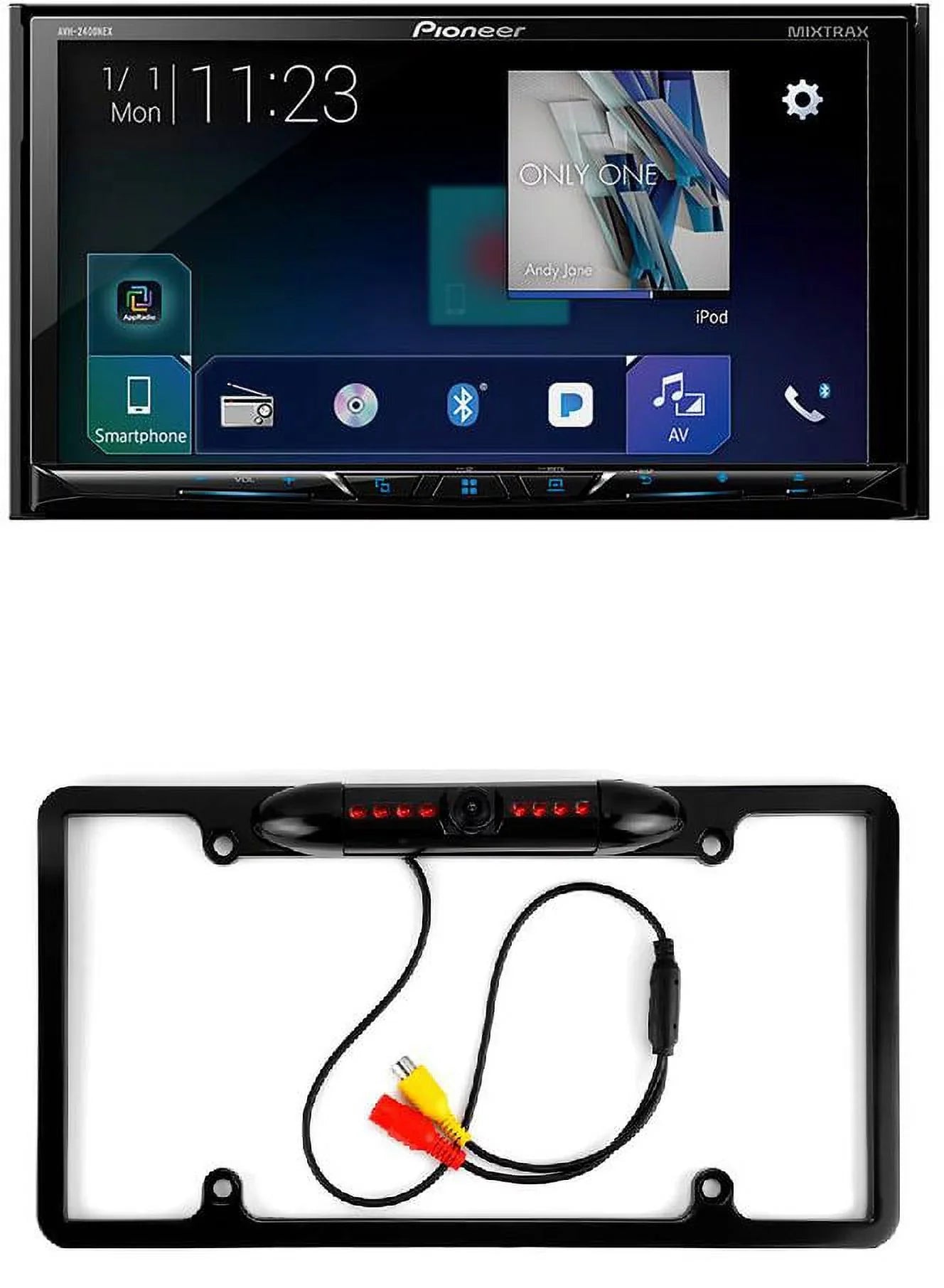 PIONEER AVH-2500NEX CD DVD USB BLUETOOTH CAR PLAY ANDROID & License Plate Camera