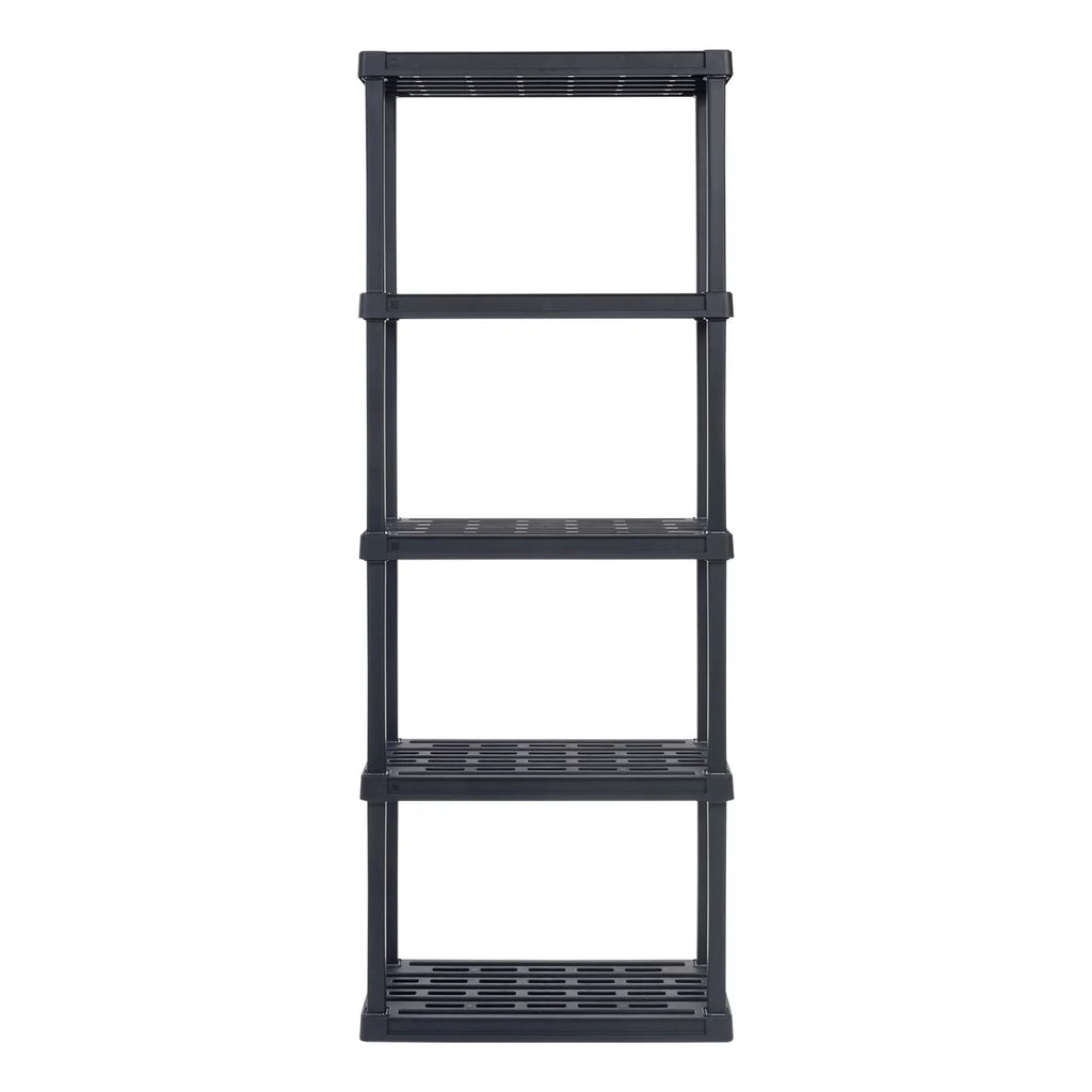 IRIS USA 5 -Tier Plastic Rack Storage Shelf with 200 lb. Total Capacity, Black