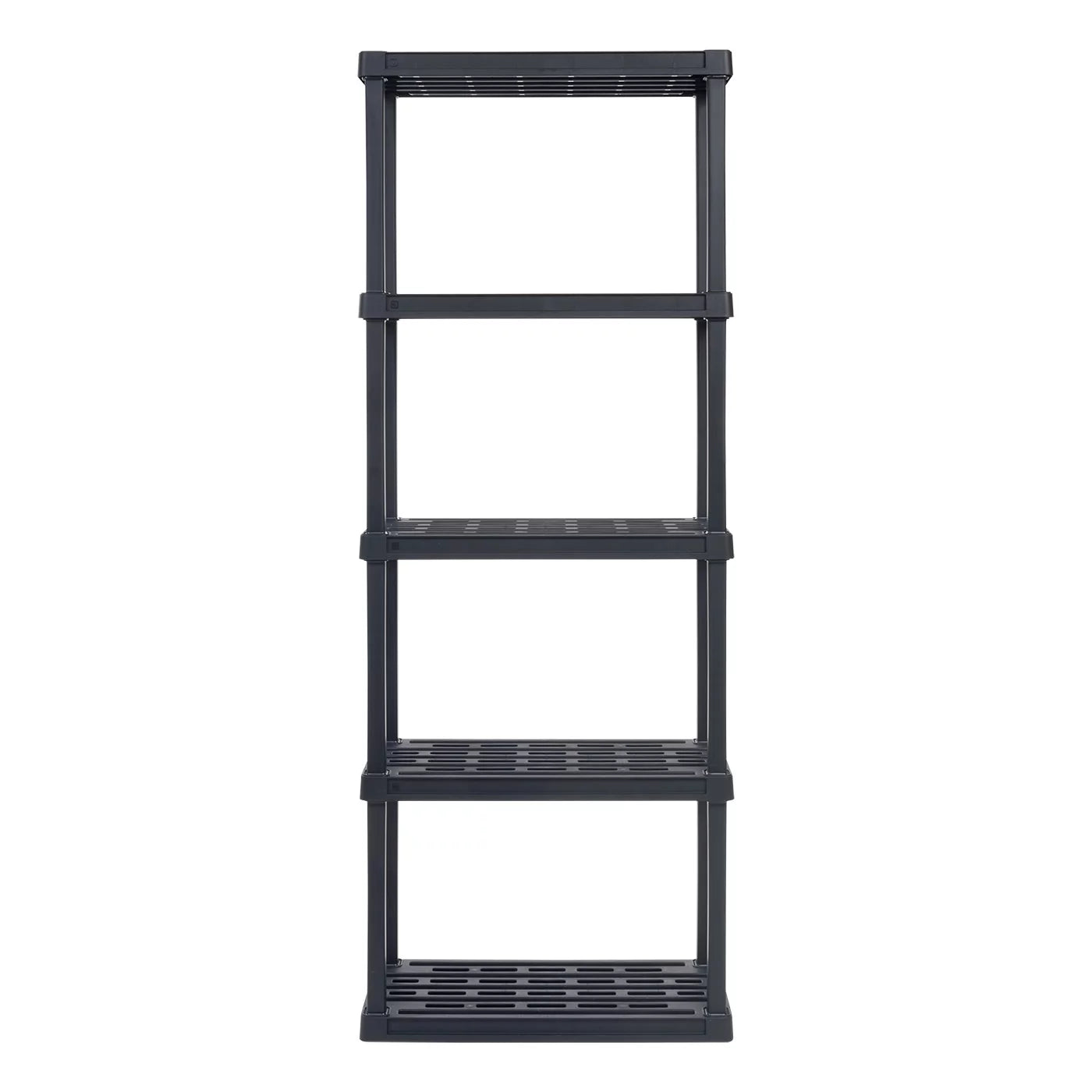 IRIS USA 5 -Tier Plastic Rack Storage Shelf with 200 lb. Total Capacity, Black
