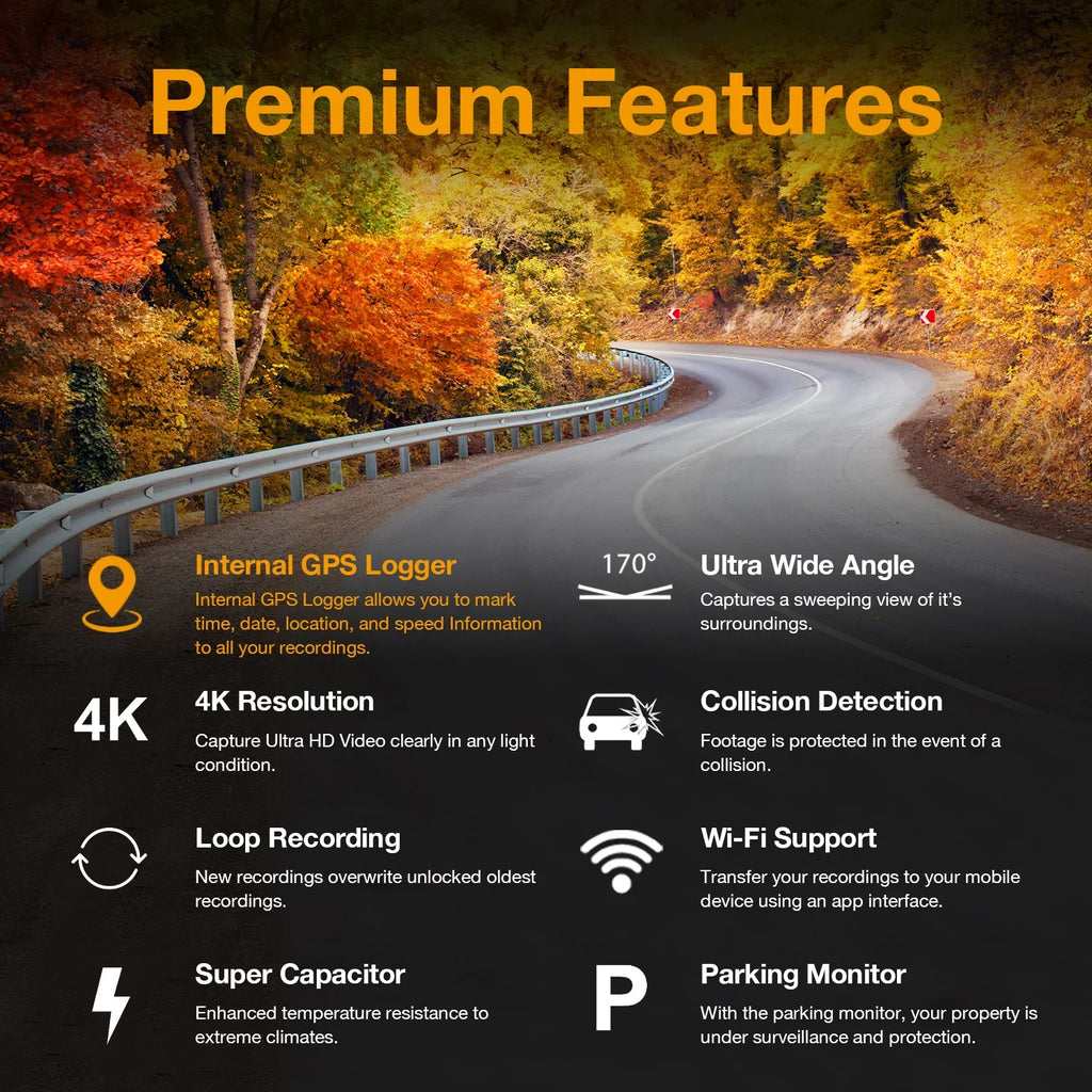 Rexing V1GW-4K Ultra HD Car Dash Cam w/Wi-Fi and GPS