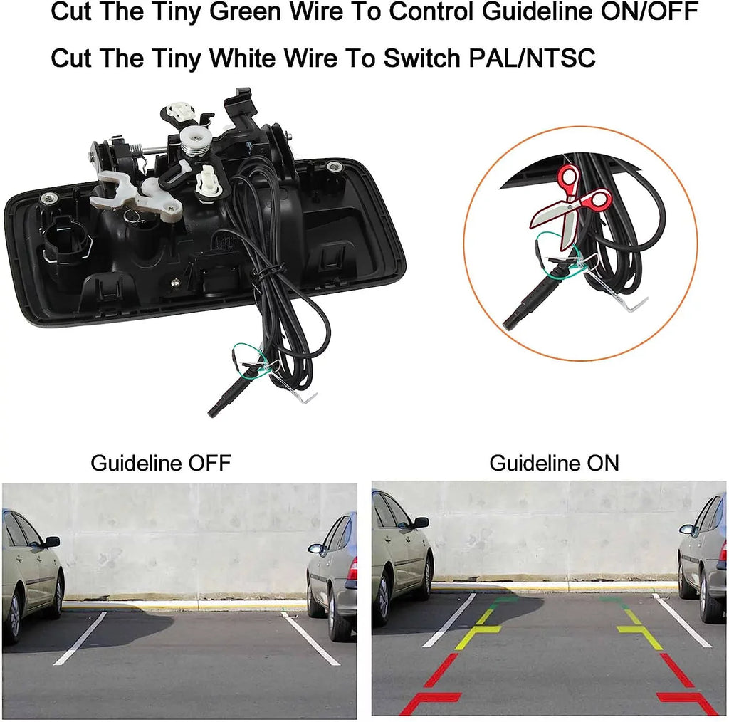 RED WOLF Tailgate Handle Backup Camera Rear View for 2014-2018 Chevrolet Silverado GMC Sierra 1500 Park Assist Camera