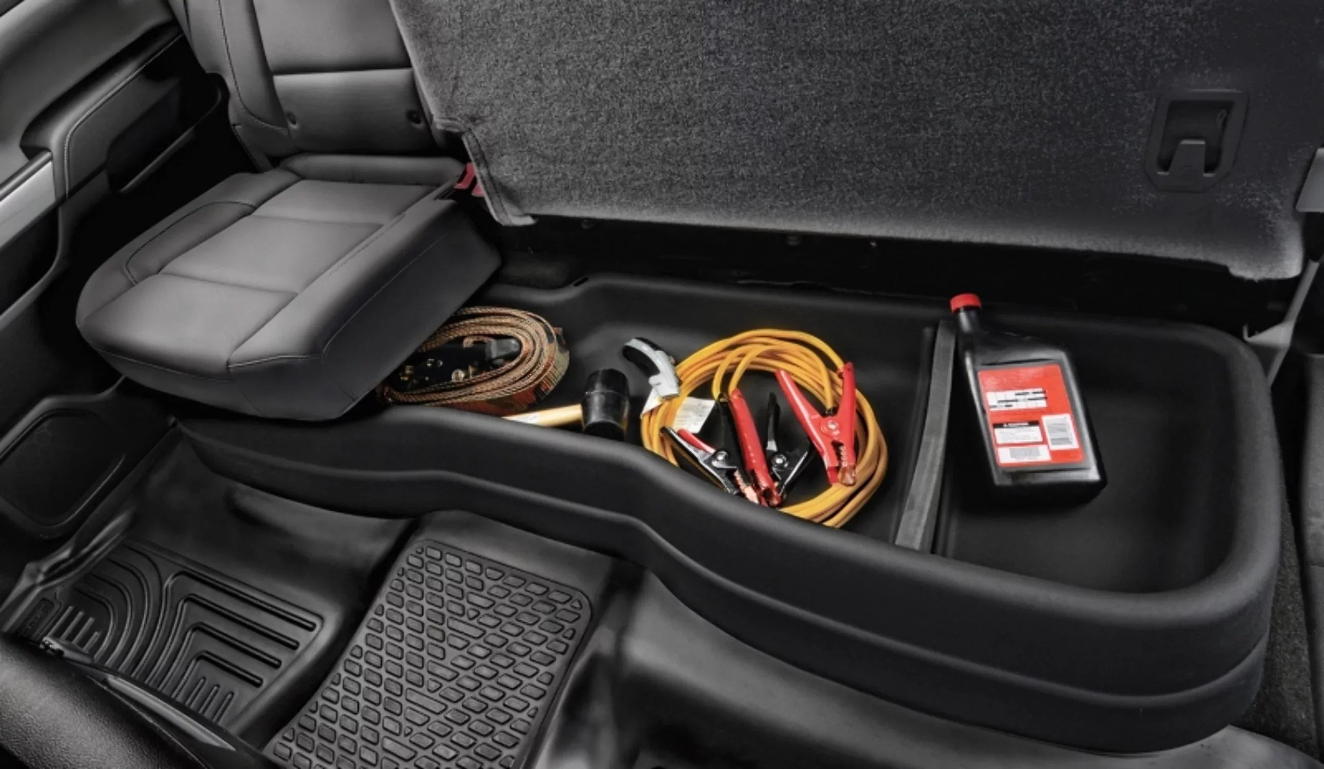 Husky by RealTruck - 9511 Fitting with 2014-19 Toyota Tundra Double Cab Gearbox Under Seat Storage Box Black