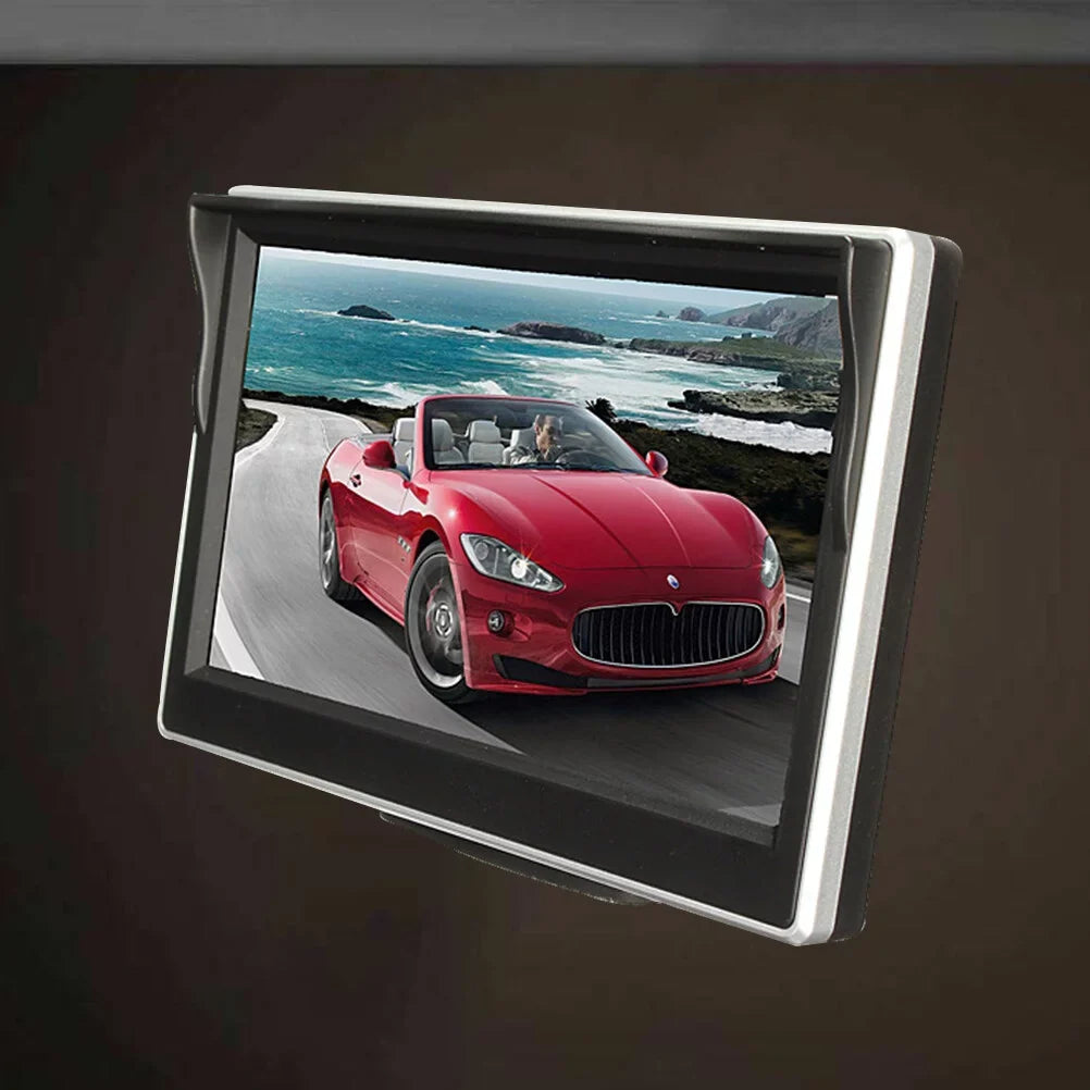 5 inch TFT LCD Color Mirror Monitor for Car Reverse Rear View Backup Camera Car DVD Kit (Black)