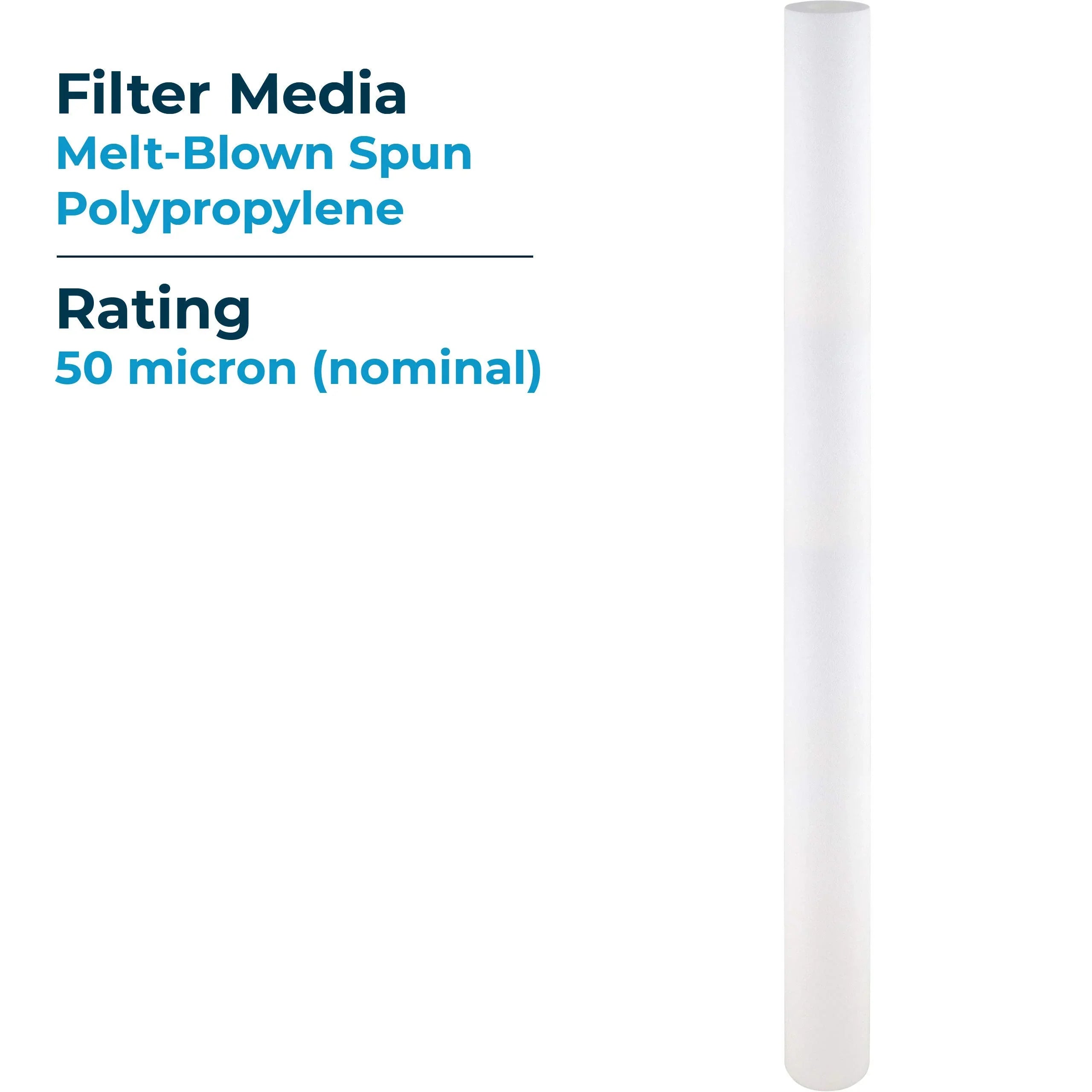 SpiroPure SP-P50-40 40x2.5 50 Micron Spun Melt-Blown Polypropylene Sediment Water Filter Cartridge SDC-25-4050 (Case of 20)