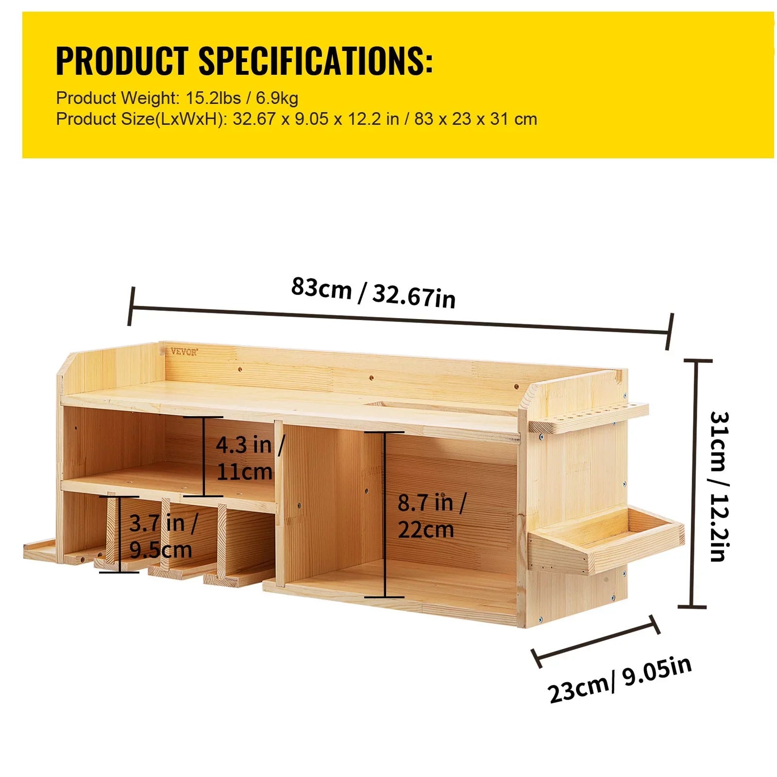 BENTISM Power Tool Organizer Drill Wall Tool Holder 4 Slots 3-shelf Wall Mounted