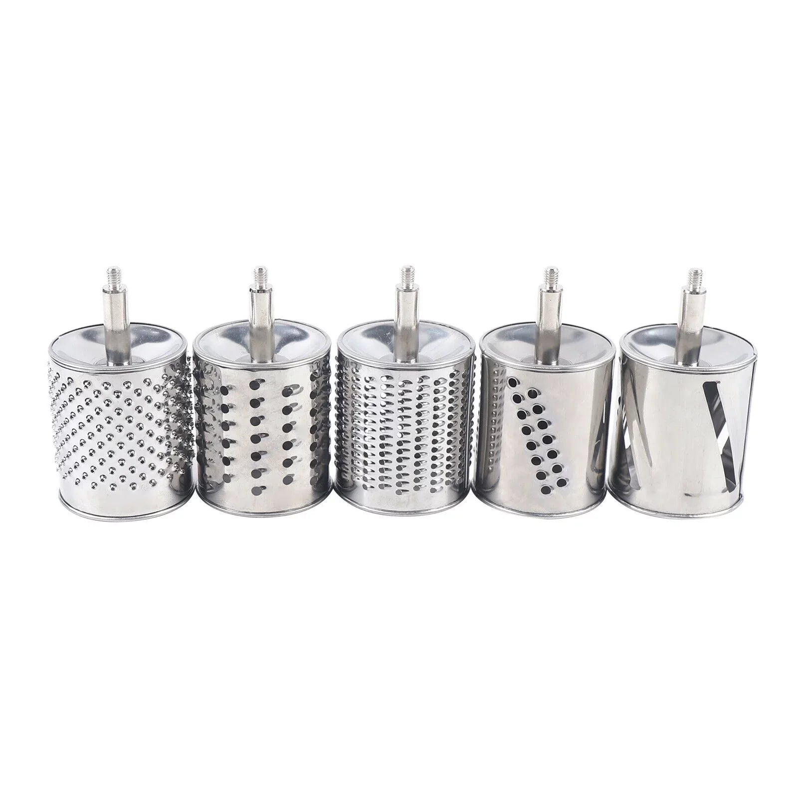 OUKANING Stainless Steel Cheese Food Grater Rotary Drum Slicer Shredder Grinder with 5 Blades
