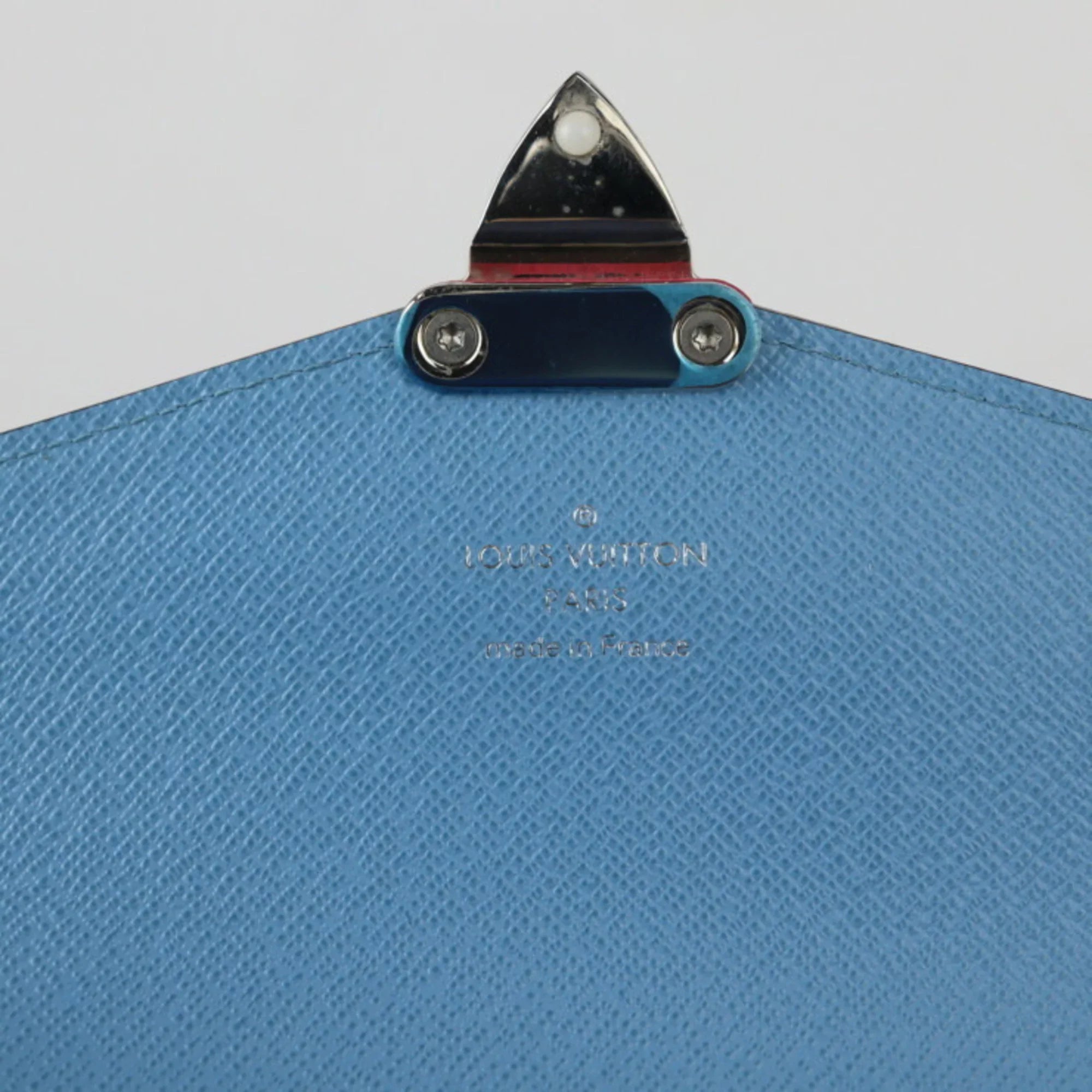 Pre-Owned LOUIS VUITTON Louis Vuitton Tribal Mask Shoulder Bag M60795 Epi Leather Blue Series White Multicolor Silver Hardware Chain Wallet Long (Good)