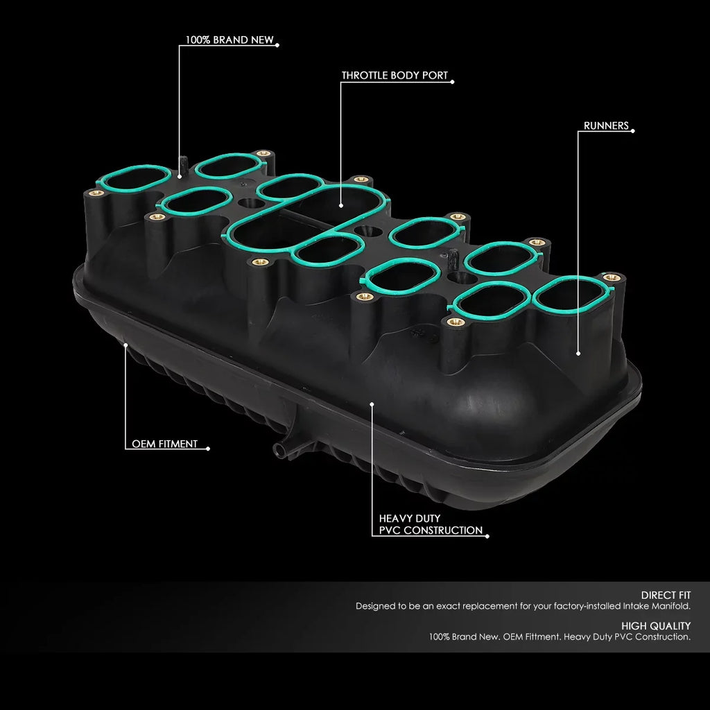 DNA Motoring OEM-ITM-010 For 2000 to 2018 Ford E350/E450/F250 F350 F450 F550 Super Duty Excursion 6.8L Engine Intake Manifold Lower Kit 01 02 03 04 05 06 07 08 09 10 11 12 13 14 15 16 17
