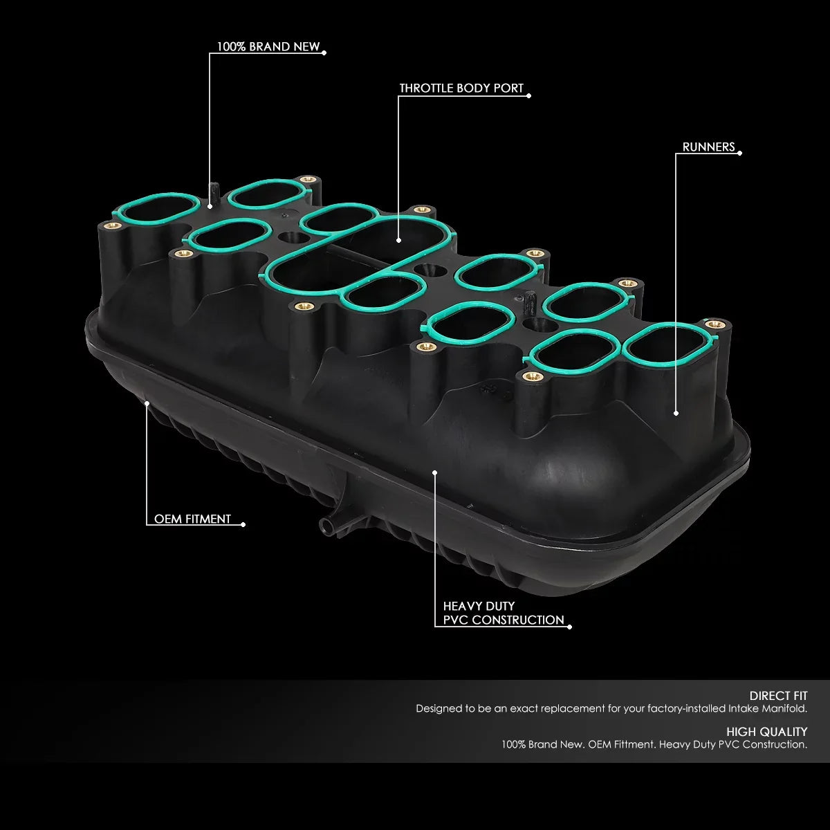 DNA Motoring OEM-ITM-010 For 2000 to 2018 Ford E350/E450/F250 F350 F450 F550 Super Duty Excursion 6.8L Engine Intake Manifold Lower Kit 01 02 03 04 05 06 07 08 09 10 11 12 13 14 15 16 17