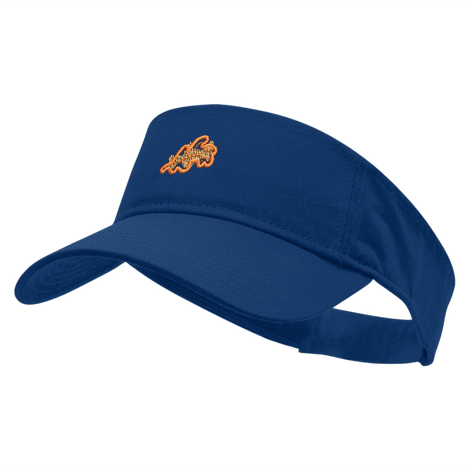 Abstract Foliage Embroidered Cotton Twill Sun Visor - Royal OSFM