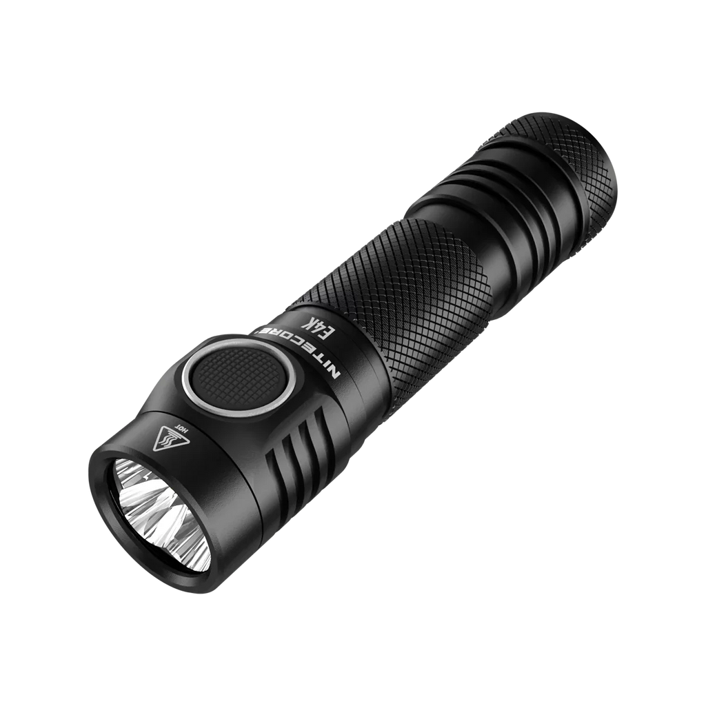 NITECORE E4K Next generation 21700 Compact EDC Flashlight -4400 Lumens - 1x NITECORE 21700 Rechargeable Li-ion Battery Included w/Eco-Sensa USB Fast 3Amp Wall Charger