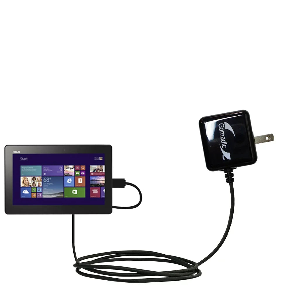Gomadic Intelligent Compact AC Home Wall Charger suitable for the Asus Transformer T100 T100TA-H1-GR T100TA-C1-GR - High output power with a convenien