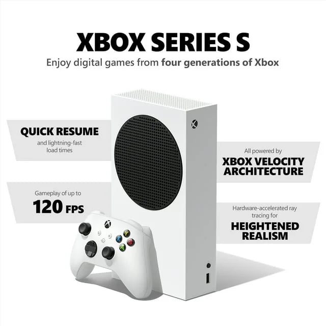 TEC New Holiday Bundle: Microsoft - Xbox Series- -S -512GB SSD White Console Bundle with 3-Month Xbox Game Pass
