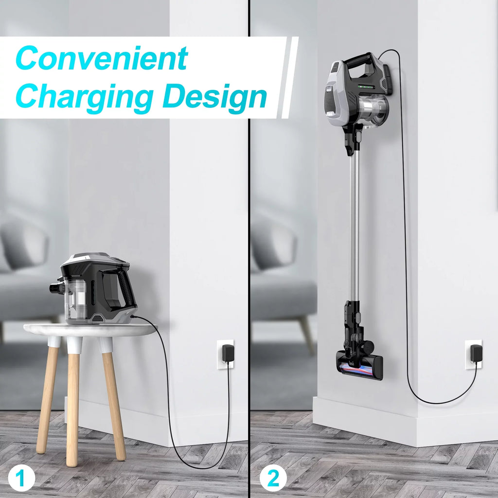 INSE Cordless Vacuum Cleaner, 15Kpa 180W Powerful Suction Stick Vacuum Cleaner, Up to 40min Runtime, 3 in 1 Handheld Vacuum Cleaner for Thin Carpet Hard Floor Pet Hair
