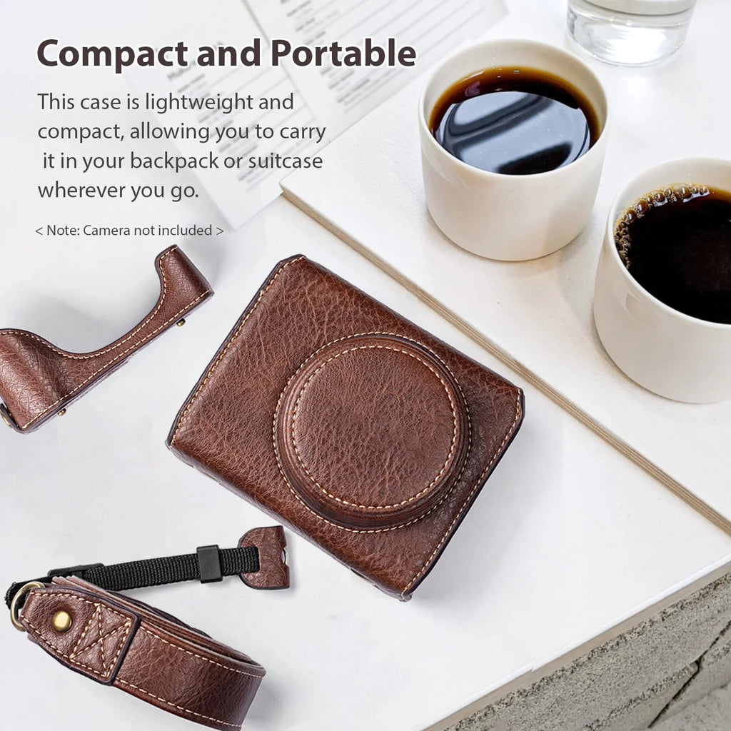 Shinysix Camera Bag,Case Pu Leather Pu Leather Camera Removable Matching With Leather Camera With
