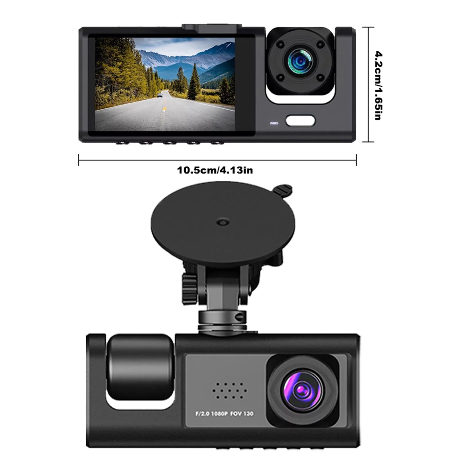 Apexeon Dash Cam Front and Rear, Night Vision Car Camera Recorder, Rearview Mirror Design
