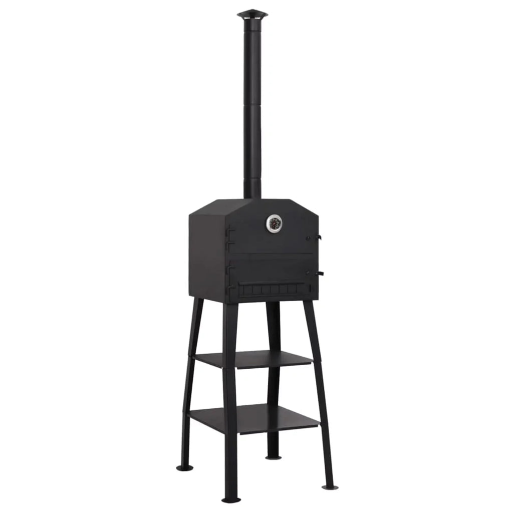 Dcenta Outdoor Pizza Oven Charcoal Fired with 2 Fireclay Stones Steel for Camping, Patio, Backyard, Outdoor Furniture 21.3 x 23.2 x 79.9 Inches (W x D x H)