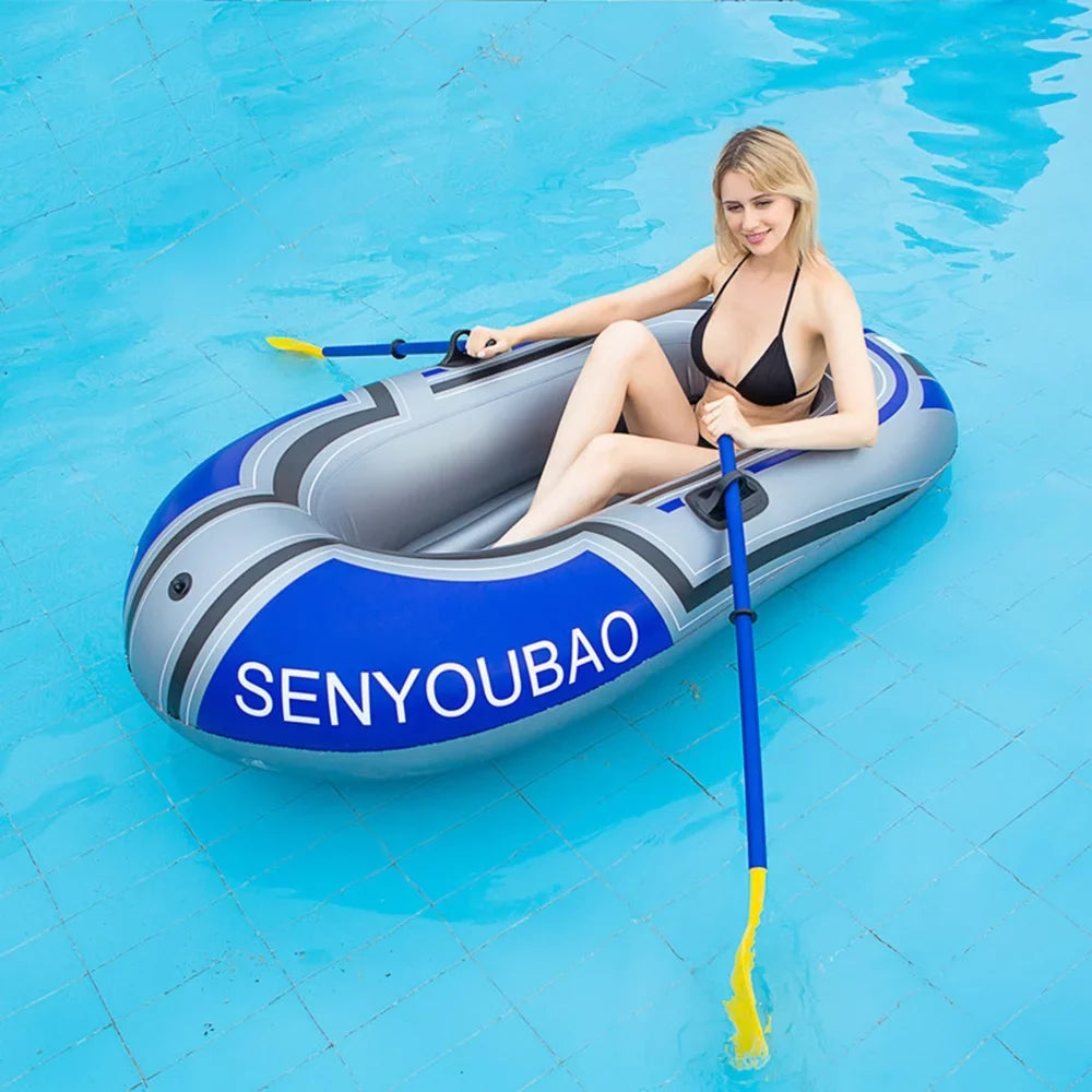 Tomshine Inflatable Watercraft Inflatable Rafts Portable Thicken PVC Vessel with Air Pump Paddle