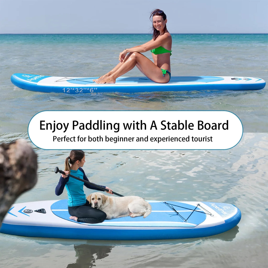APETHS Inflatable Paddle Board SUP Board 8'7" (6 inch Thick) Stand Up Paddle Board for Adults with Accessories 3 Fins, Adjustable Paddle, Pump & Carrying Backpack