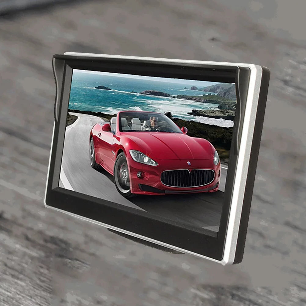 5 inch TFT LCD Color Mirror Monitor for Car Reverse Rear View Backup Camera Car DVD Kit (Black)