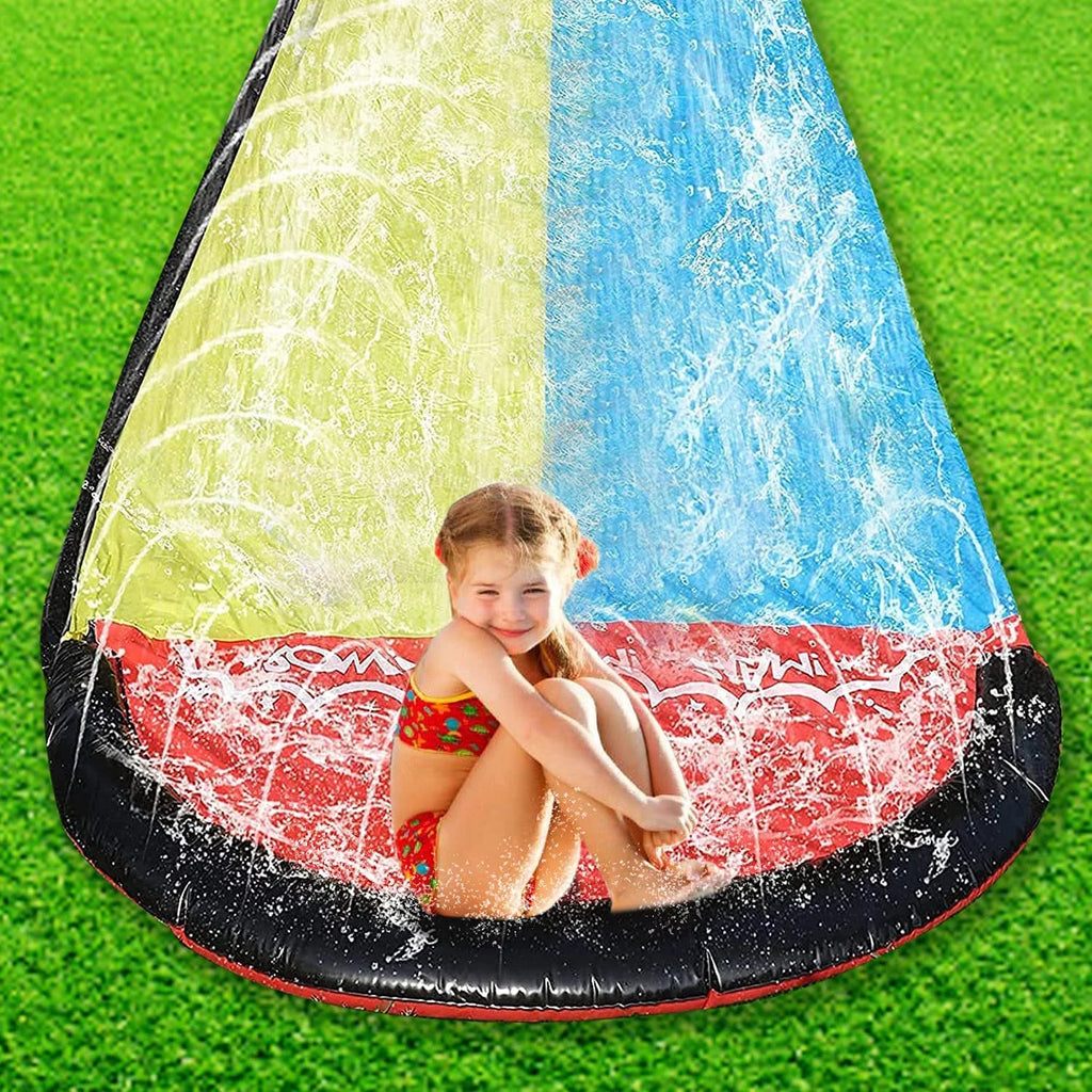 Edele 15.5ft Water Slide Summer Fun for Lawn Inflatable Crash Pad