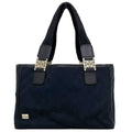 Pre-Owned Gucci Tote Bag Black Silver Horsebit 145810 Canvas Leather GUCCI Handbag Ladies (Good)