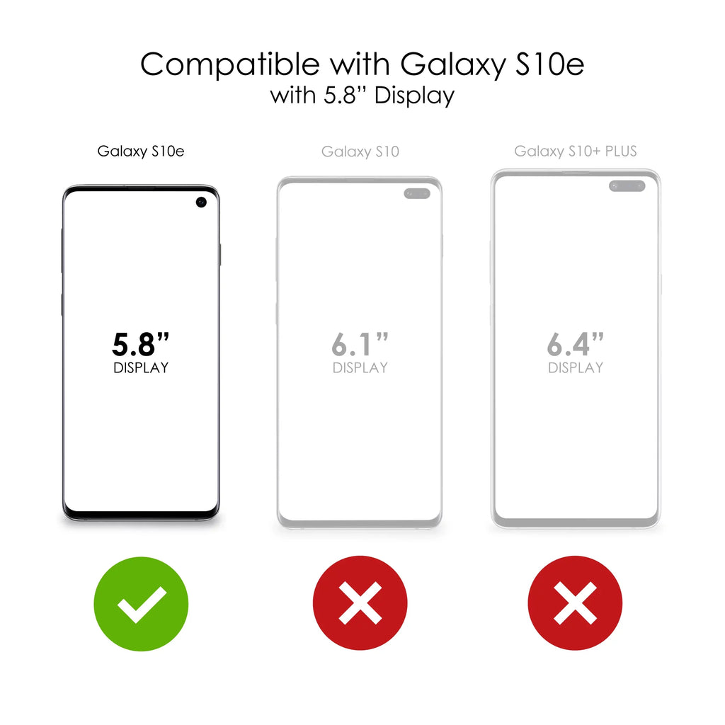 DistinctInk Clear Shockproof Hybrid Case for Samsung Galaxy S10e (5.8" Screen) - TPU Bumper, Acrylic Back, Tempered Glass Screen Protector - 2 Corinthians 5:7 - Walk By Faith Even When I Cannot See