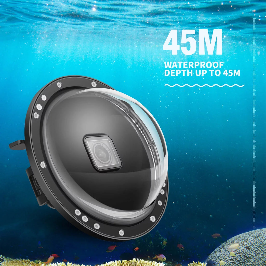 SHOOT XTGP559 Dual Handle Dome Port Case - 45m Waterproof, 180° Wide Angle for Hero 9 Black Hero 10