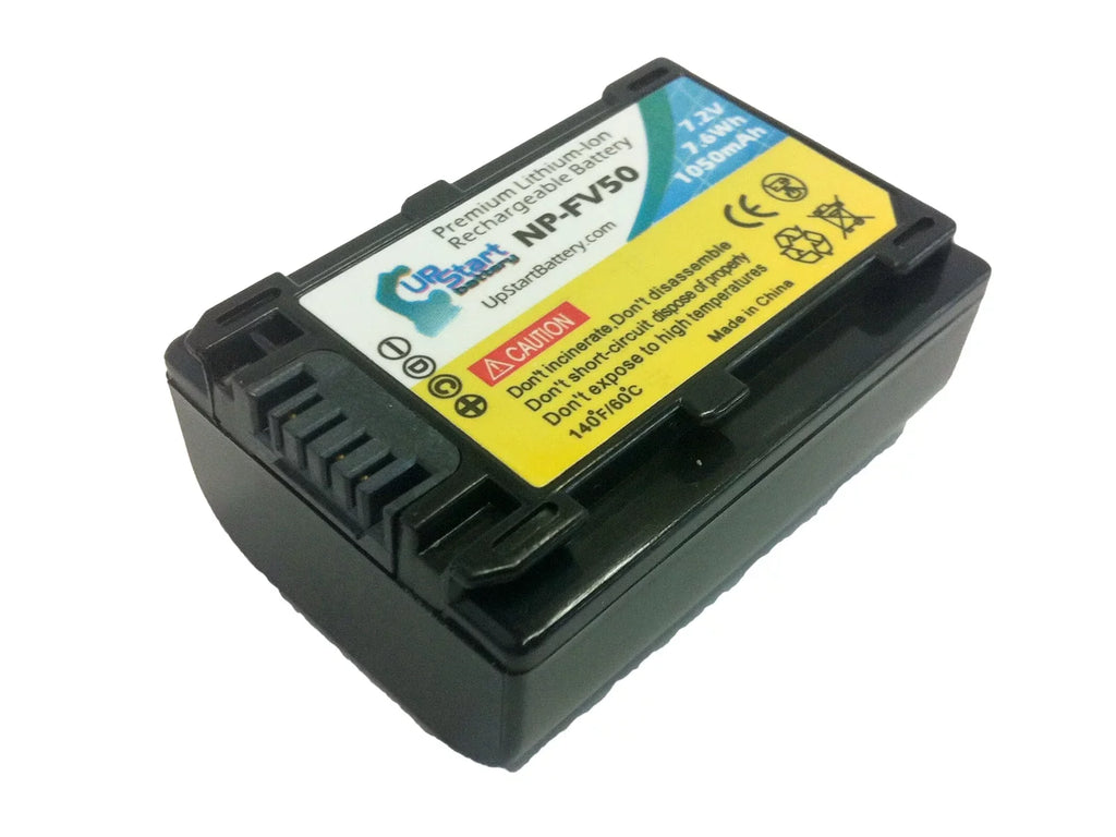 2x Pack - UpStart Battery Sony DCR-SX63 Battery - High Capacity Replacement Sony NP-FV50 Digital Camera Battery (1050mAh, 7.2V, Lithium-Ion)