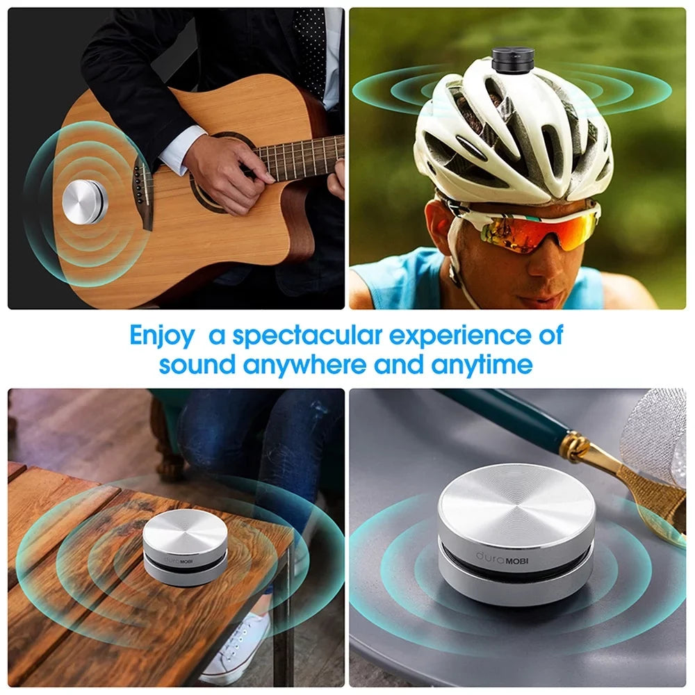 Dura MOBI 2 Packs Wirelessly BT Speaker Bone Conduction Speakers Mini Portable Loud Stereo Sound Built-in Mic Sound Box Silver