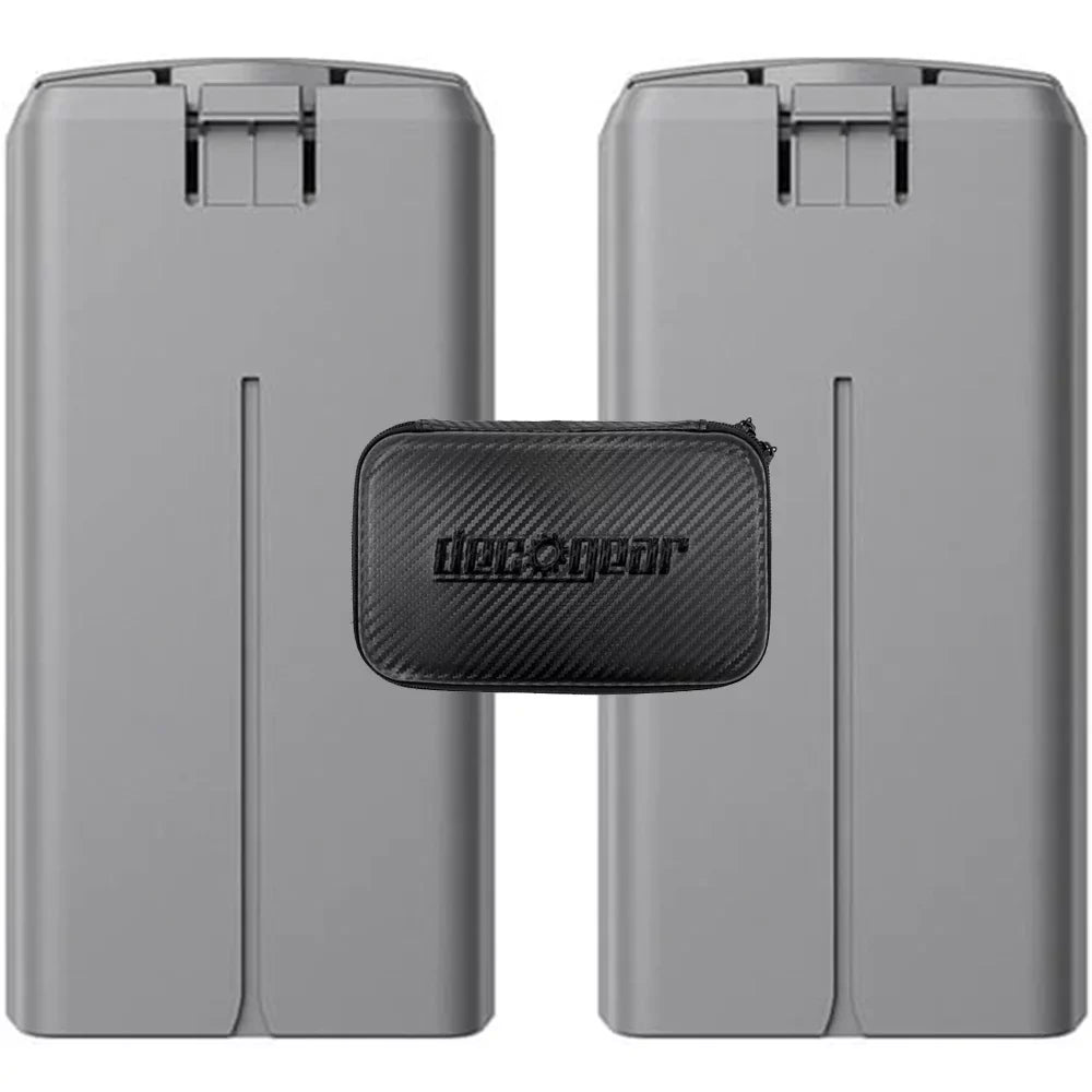 DJI CP.MA.00000326.01 Mini 2 Intelligent Flight Battery 2 Pack Bundle with Deco Gear Hard EVA Case with Zipper for Tablets and GPS 6 Inch