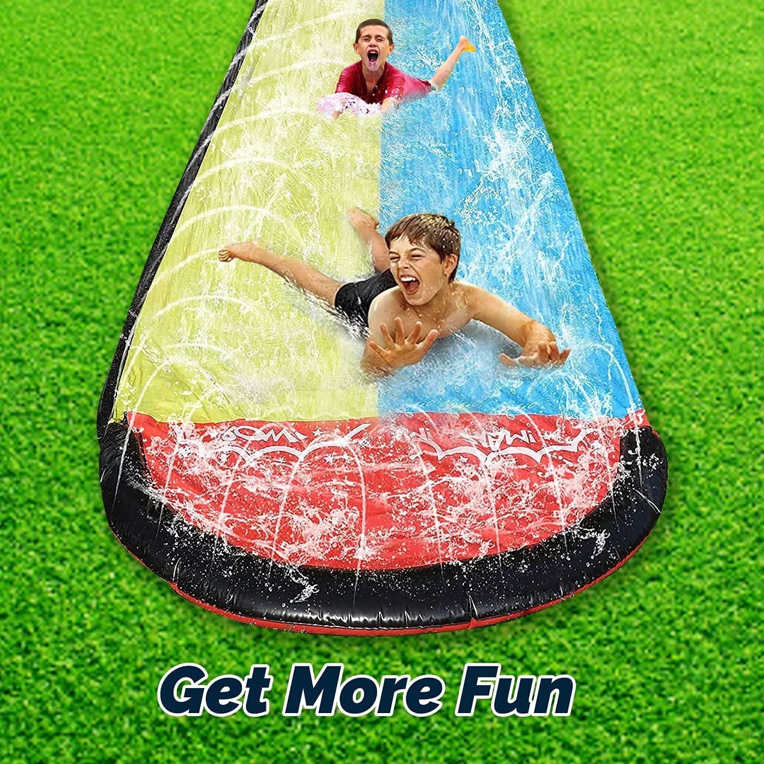 Edele 15.5ft Water Slide Summer Fun for Lawn Inflatable Crash Pad