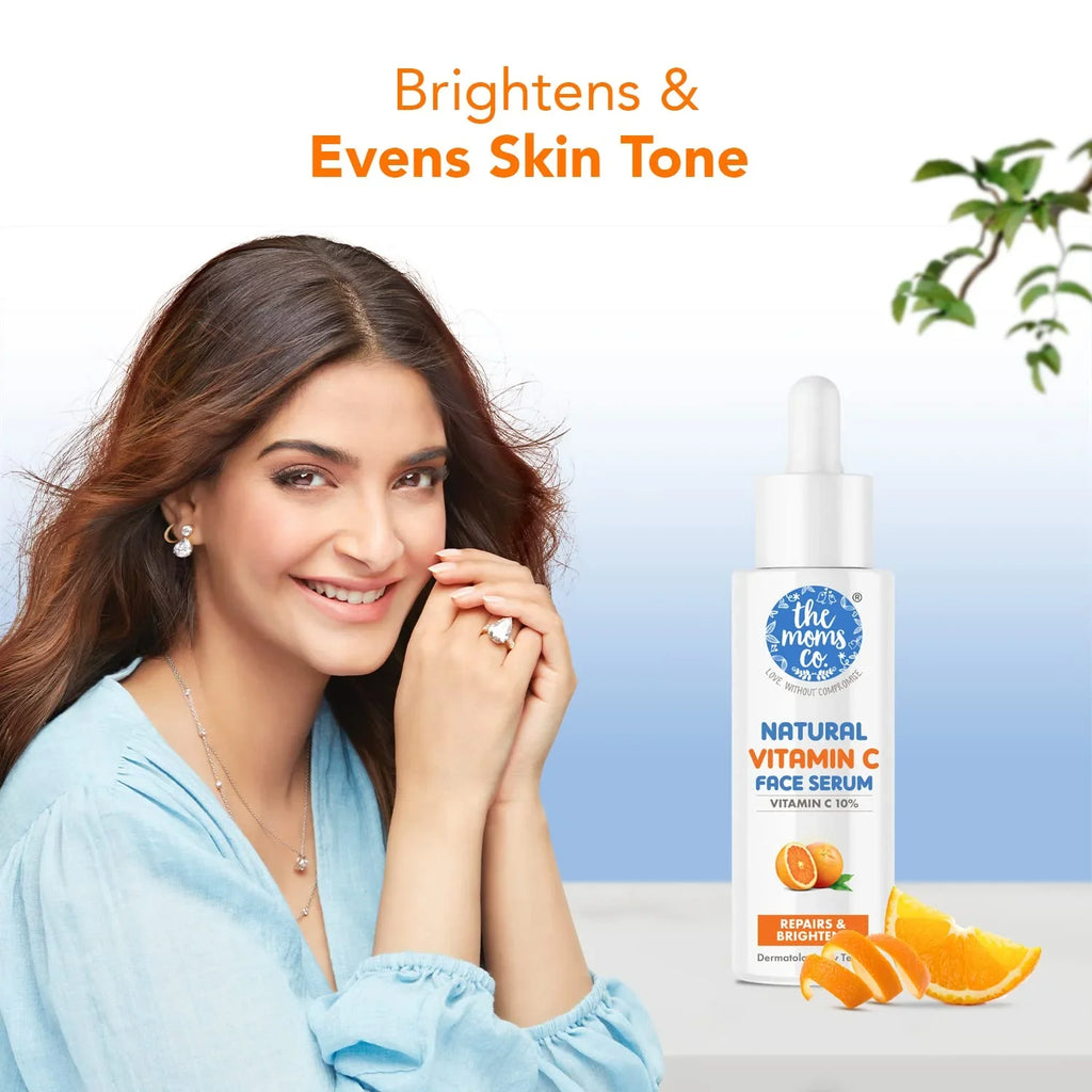The Moms Co. Natural Advanced Face Serum With Vitamin C For A Naturally Brighter And Even Toned Skin L 20 Percent Vitamin C L 20 Ml