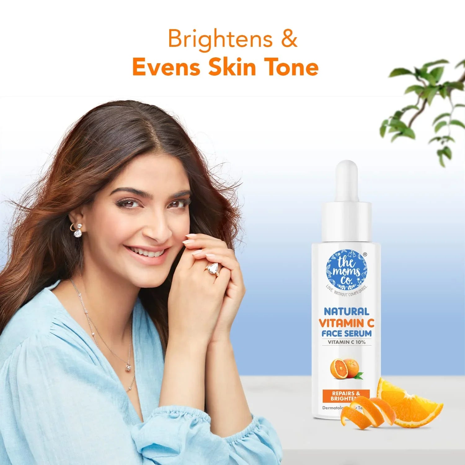 The Moms Co. Natural Advanced Face Serum With Vitamin C For A Naturally Brighter And Even Toned Skin L 20 Percent Vitamin C L 20 Ml