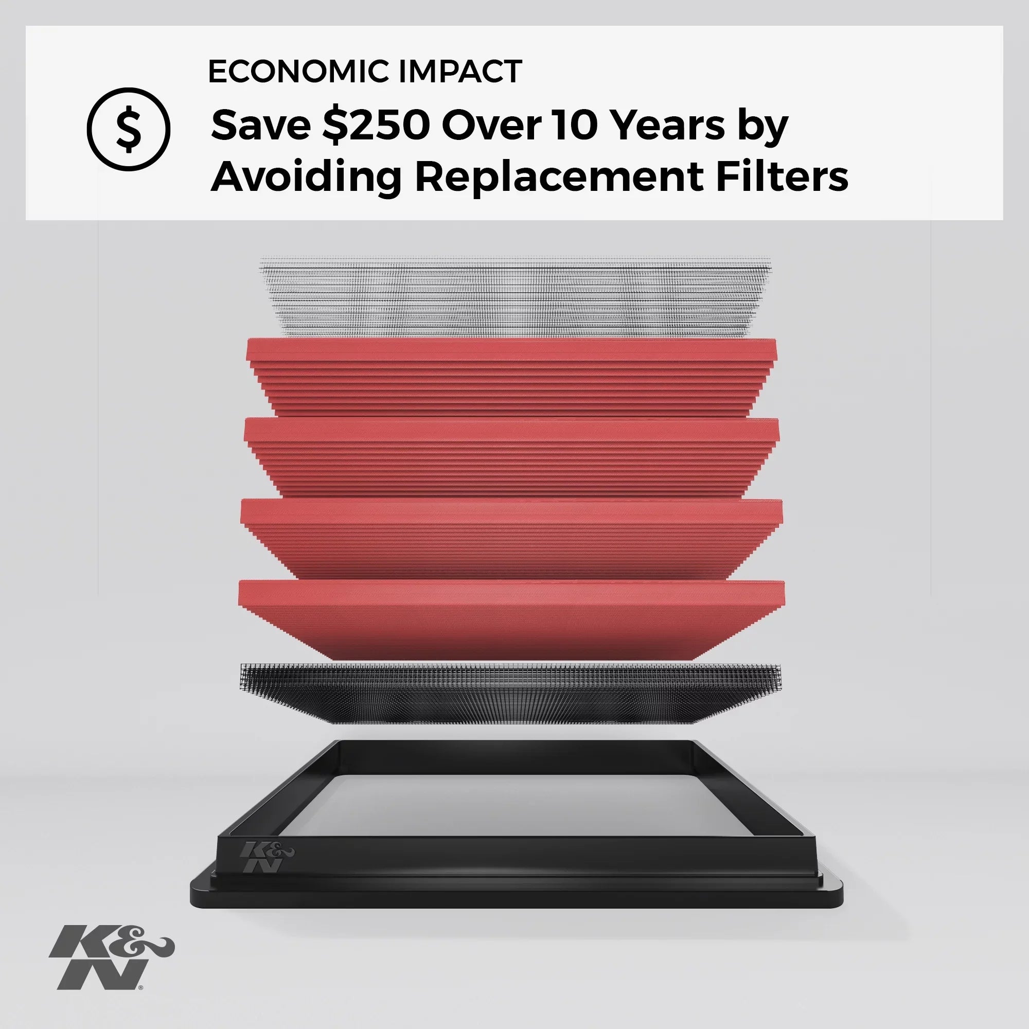 K&N Engine Air Filter: High Performance, Premium, Washable, Replacement Filter: 2012-2019 Nissan/Infiniti V8 5.6 L (Armada, Patrol, QX80, QX56), 33-2456