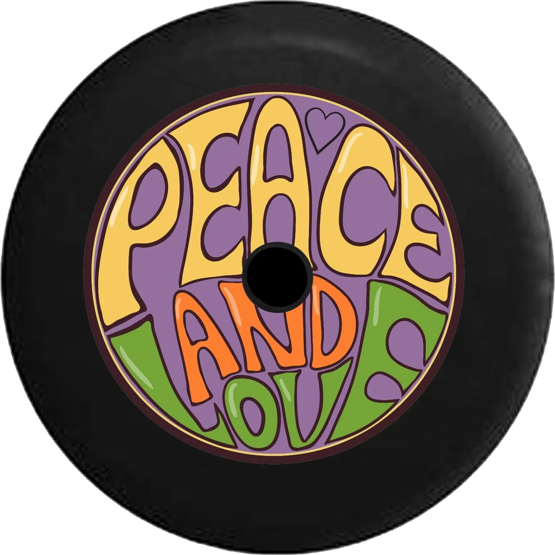 2018 2019 Wrangler JL Backup Camera Peace and Love Heart Hippie Bus Spare Tire Coating for Jeep RV 33 Inch