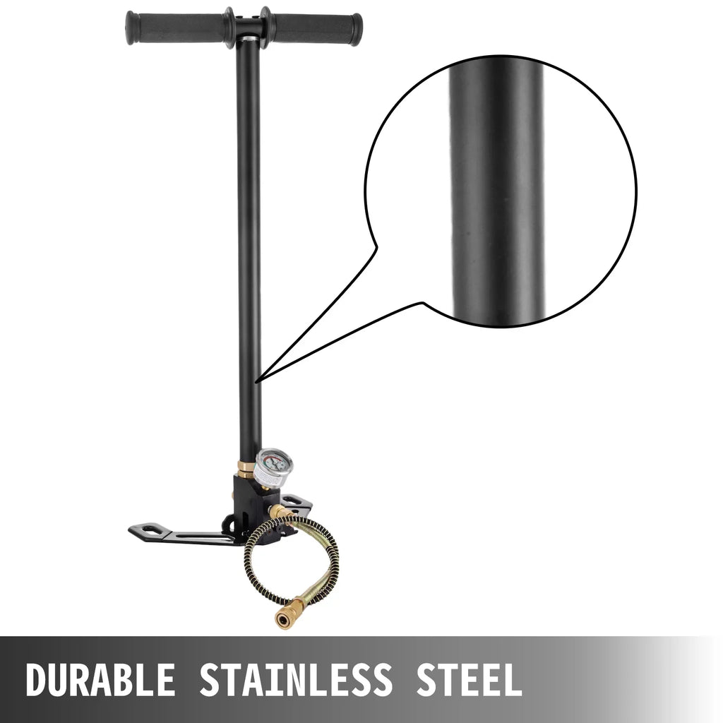 BENTISM 3 Stage PCP Air Gun Rifle Filling Stirrup Pump Hand Pump 4500PSI Charging Black New