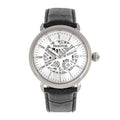 Heritor Automatic Mattias Leather-Band Watch W/Date - Silver