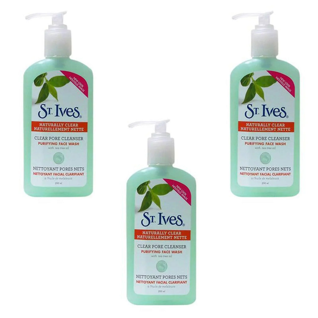ST. Ives Clear Pore Cleanser Purifying Face Wash With Tea Tree Oil(200ml) pack of 3