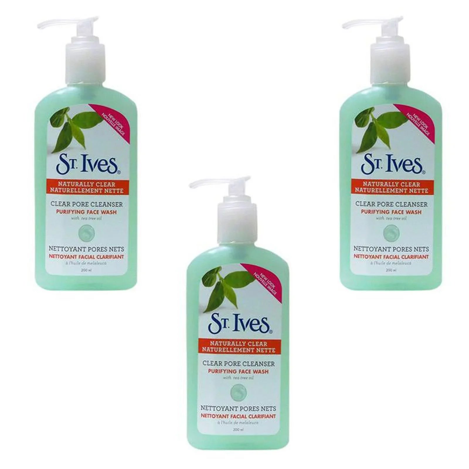 ST. Ives Clear Pore Cleanser Purifying Face Wash With Tea Tree Oil(200ml) pack of 3