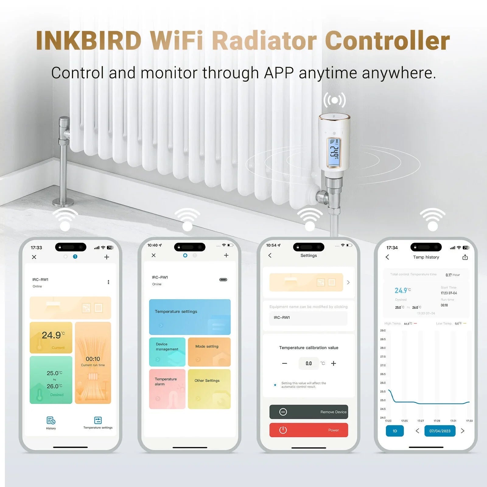 Inkbird Digital Radiator Valve Thermostatic Smart Intelligent Controller WiFi Gateway