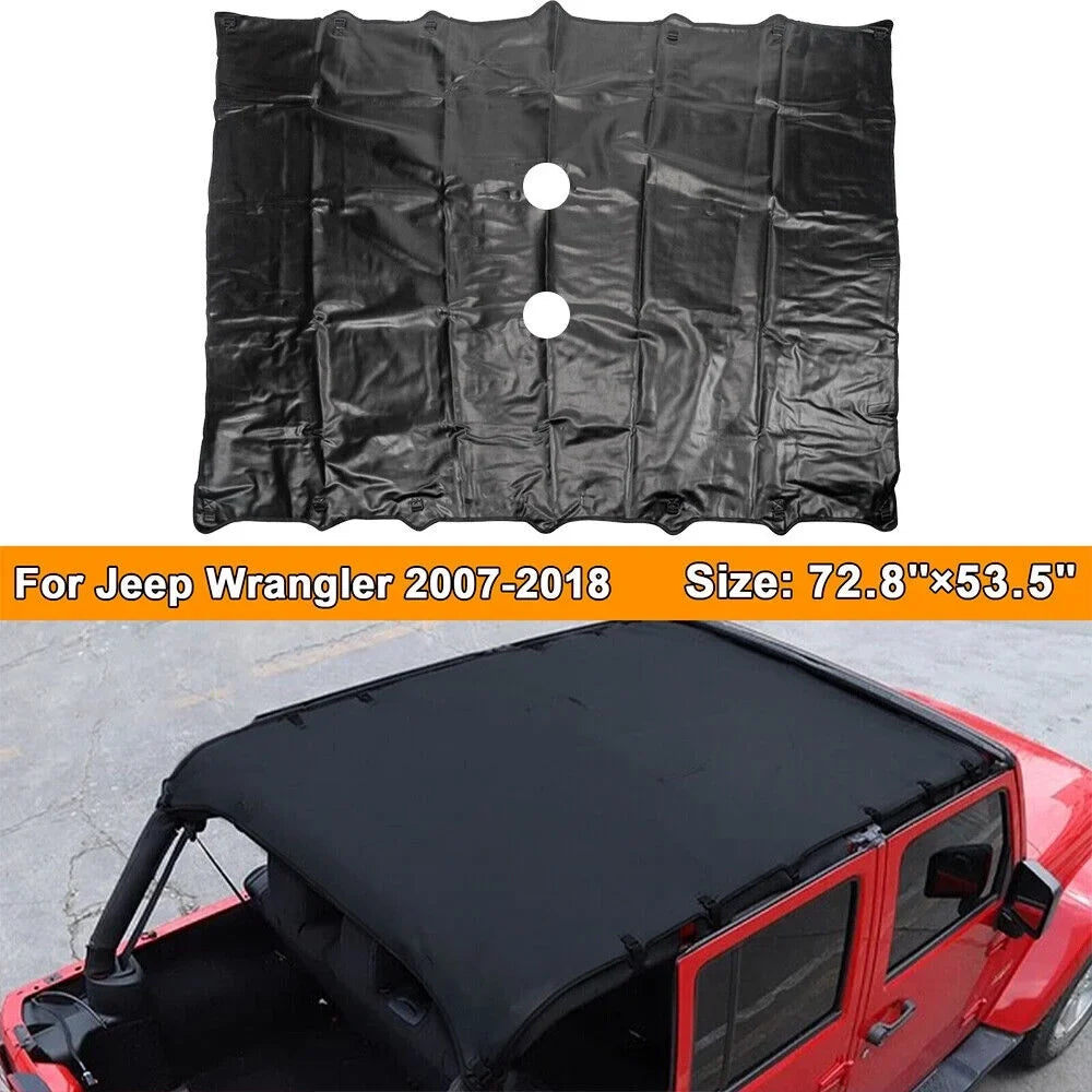 JLLOM Ultimate Leather Top Sunshade Protection for Jeep Wrangler JK JKU 07-18 - Shield Your Ride from Harsh Sunlight