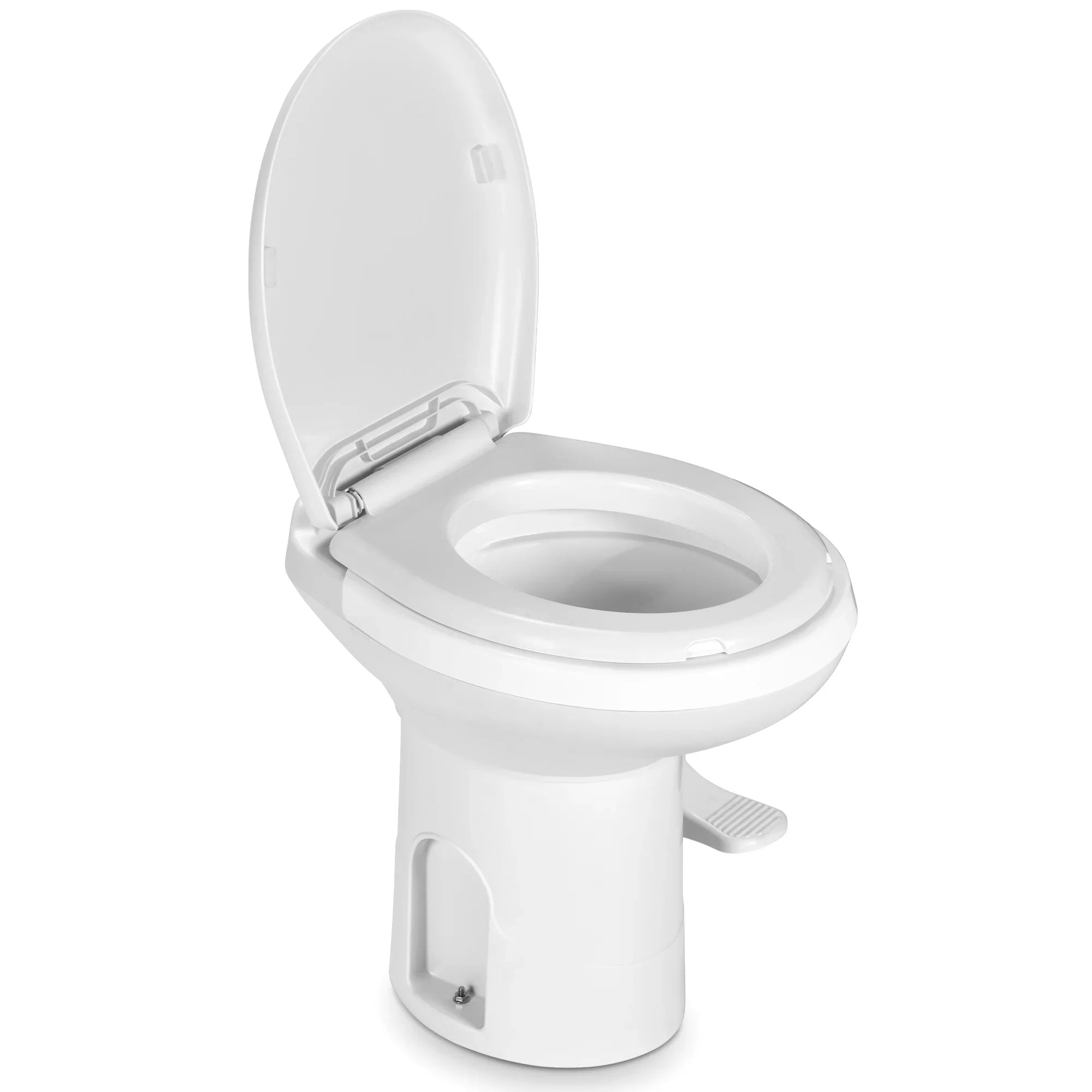 Dextrus Portable RV Toilet with Pedal Flush, Gravity Flush Toilet High Profile for Caravan Travel, Camping, Ship White
